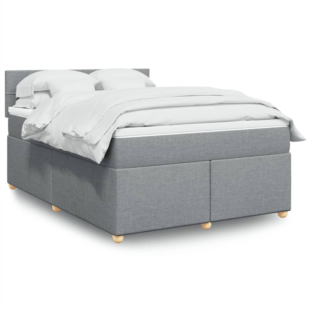 vidaXL Boxspring met matras stof donkergrijs 90x190 cm