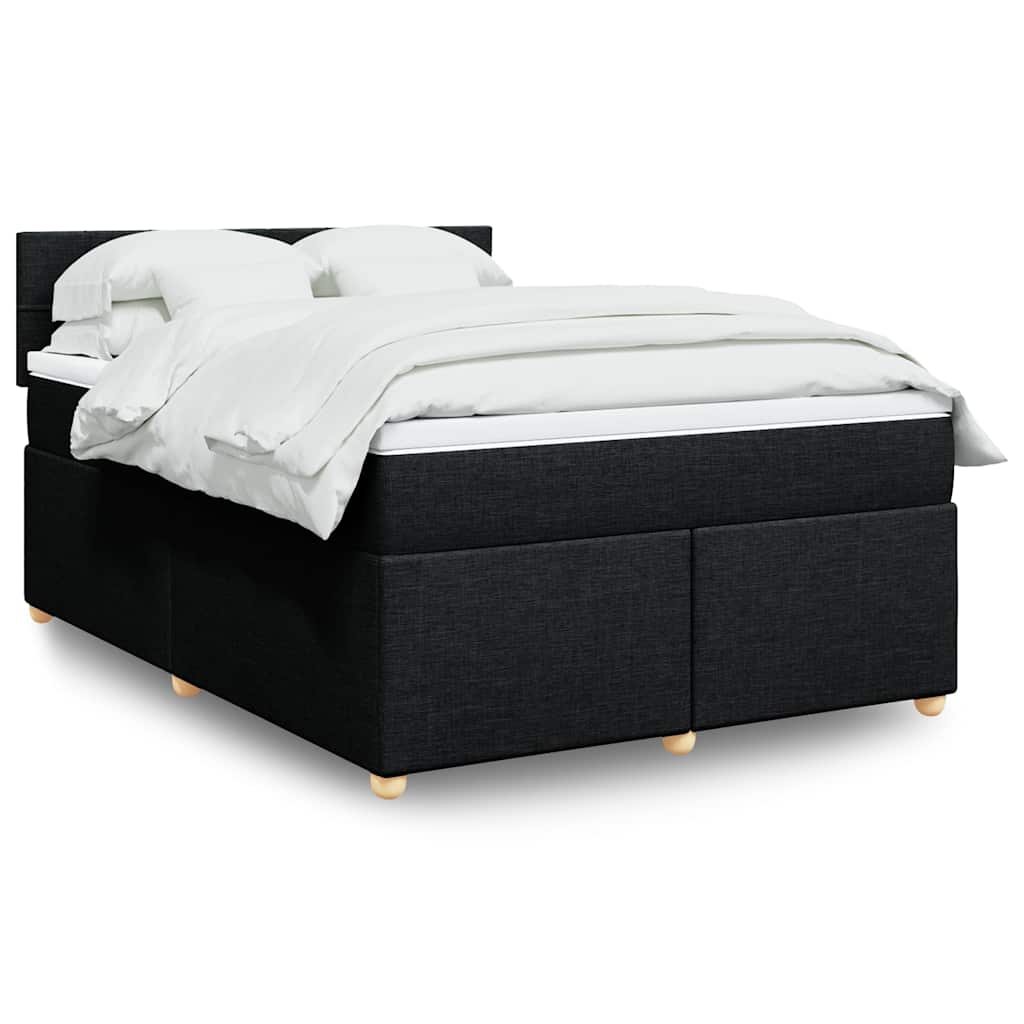 vidaXL Boxspring met matras stof donkergrijs 90x190 cm