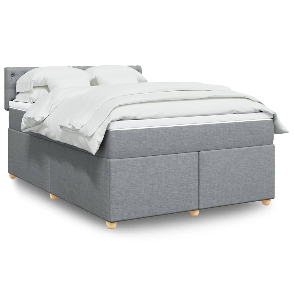 vidaXL Boxspring met matras stof donkergrijs 90x190 cm