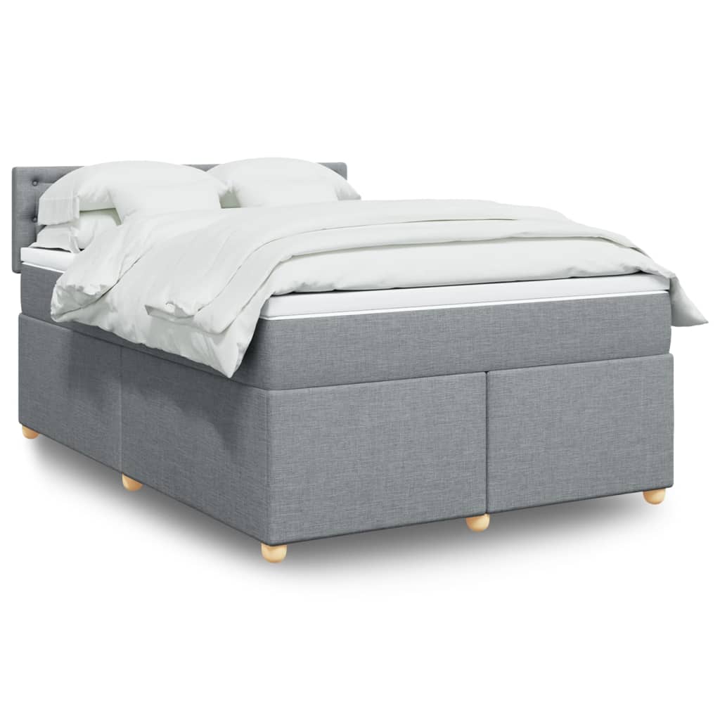 vidaXL Boxspring met matras stof donkergrijs 90x190 cm