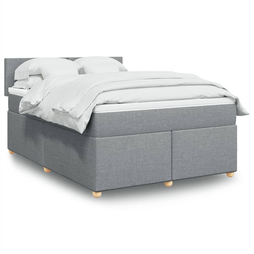 vidaXL Boxspring met matras stof donkergrijs 90x190 cm
