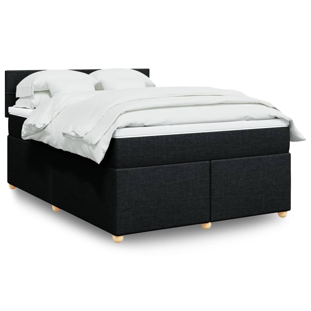 vidaXL Boxspring met matras stof donkergrijs 90x190 cm