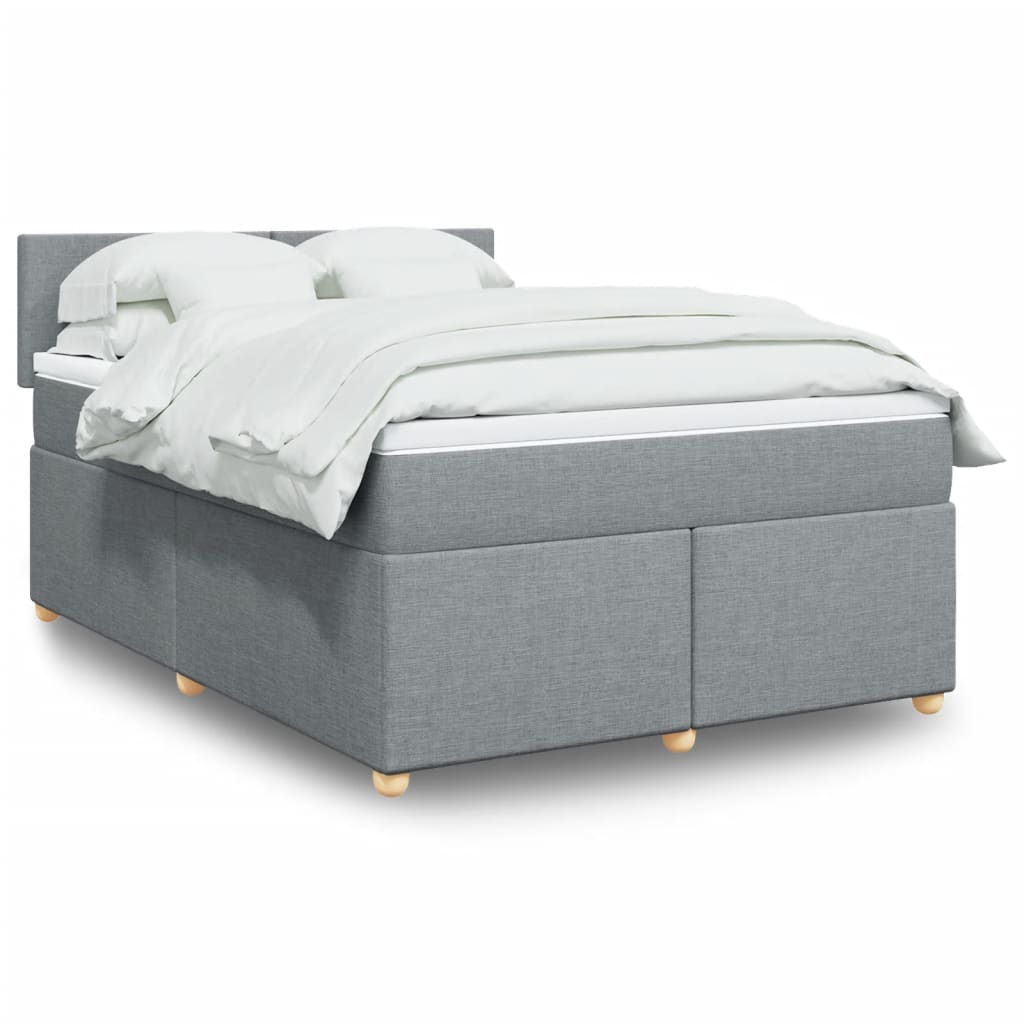 vidaXL Boxspring met matras stof donkergrijs 90x190 cm