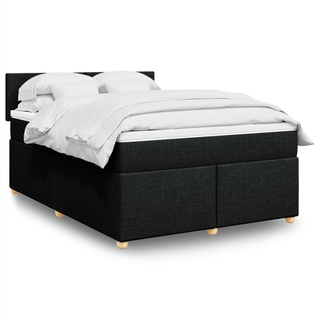 vidaXL Boxspring met matras stof donkergrijs 90x190 cm