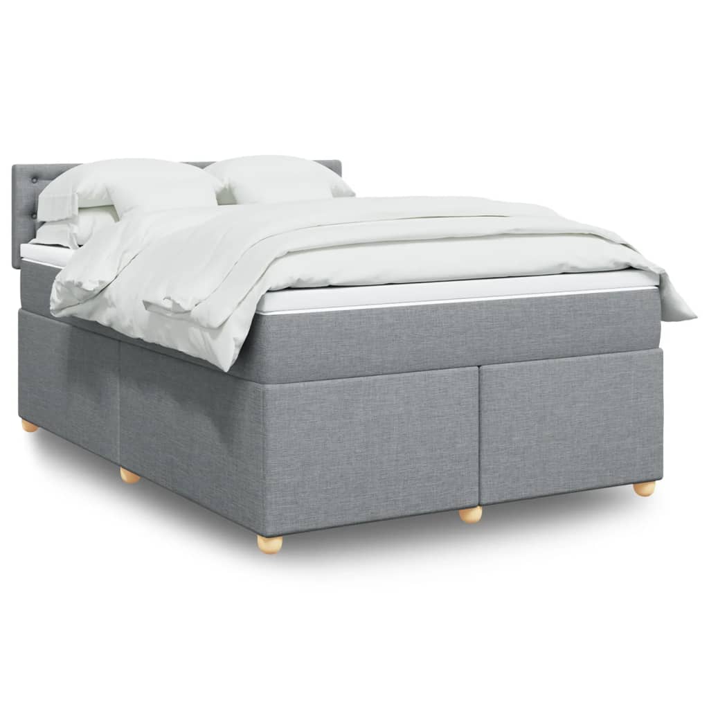 vidaXL Boxspring met matras stof donkergrijs 90x190 cm