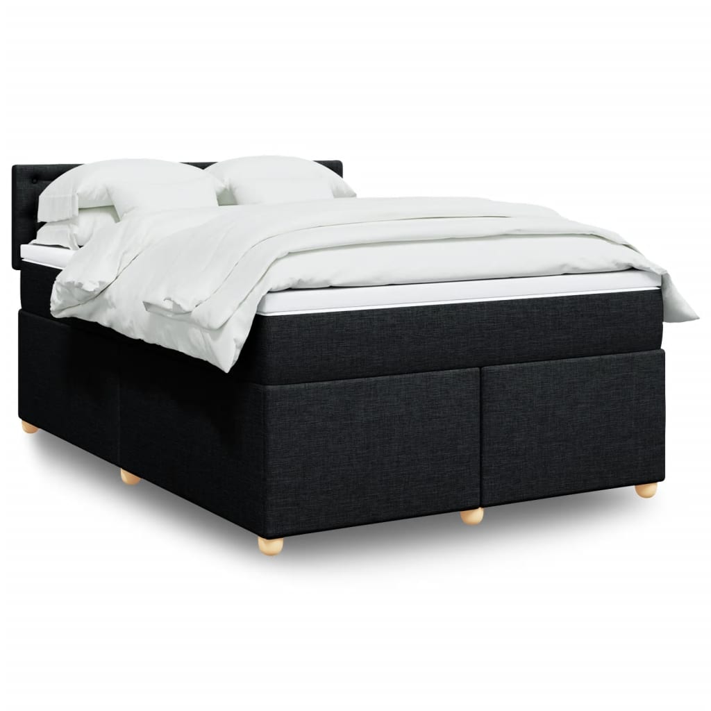 vidaXL Boxspring met matras stof donkergrijs 90x190 cm