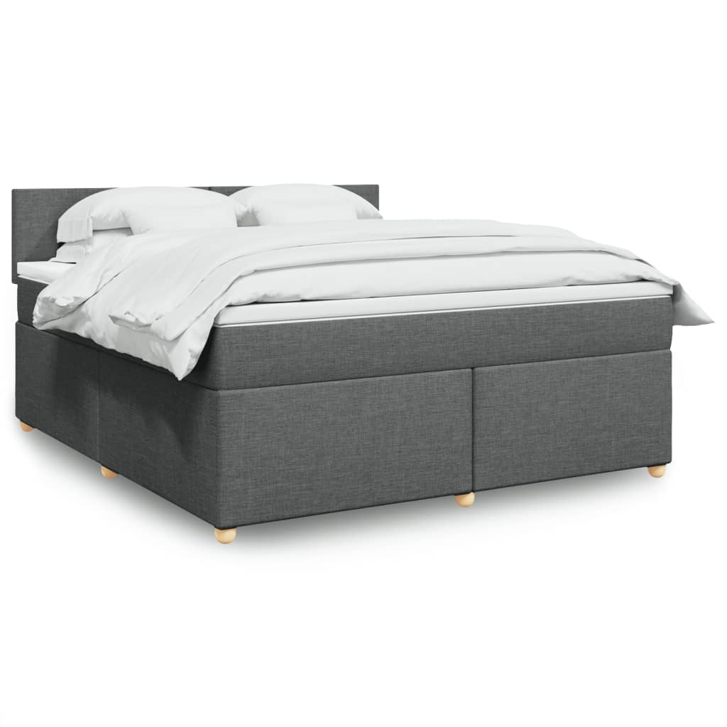vidaXL Boxspring met matras stof donkergrijs 90x190 cm