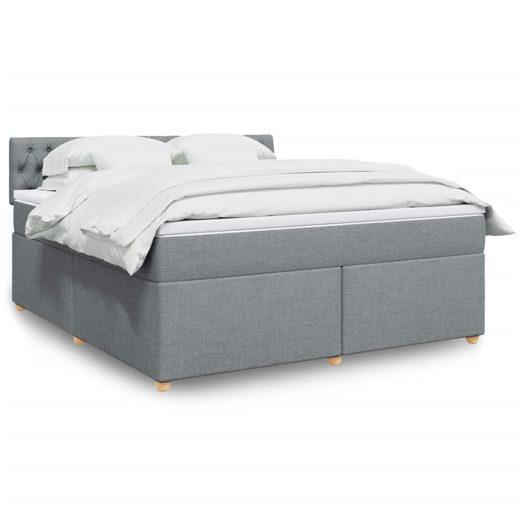 vidaXL Boxspring met matras stof donkergrijs 90x190 cm