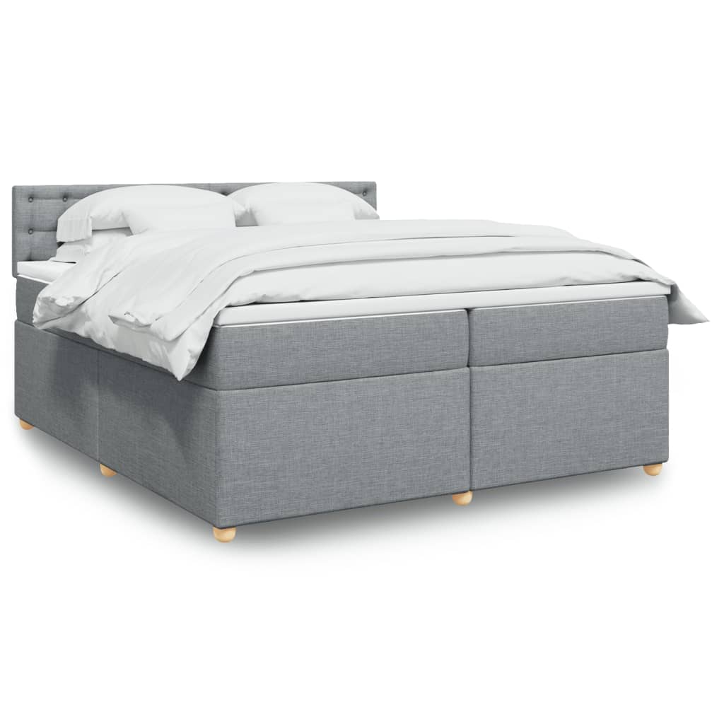 vidaXL Boxspring met matras stof donkergrijs 90x190 cm