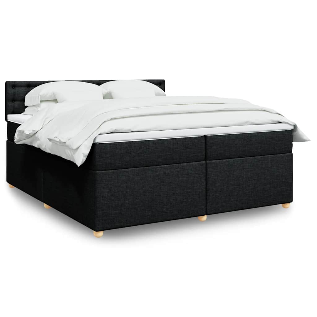 vidaXL Boxspring met matras stof donkergrijs 90x190 cm