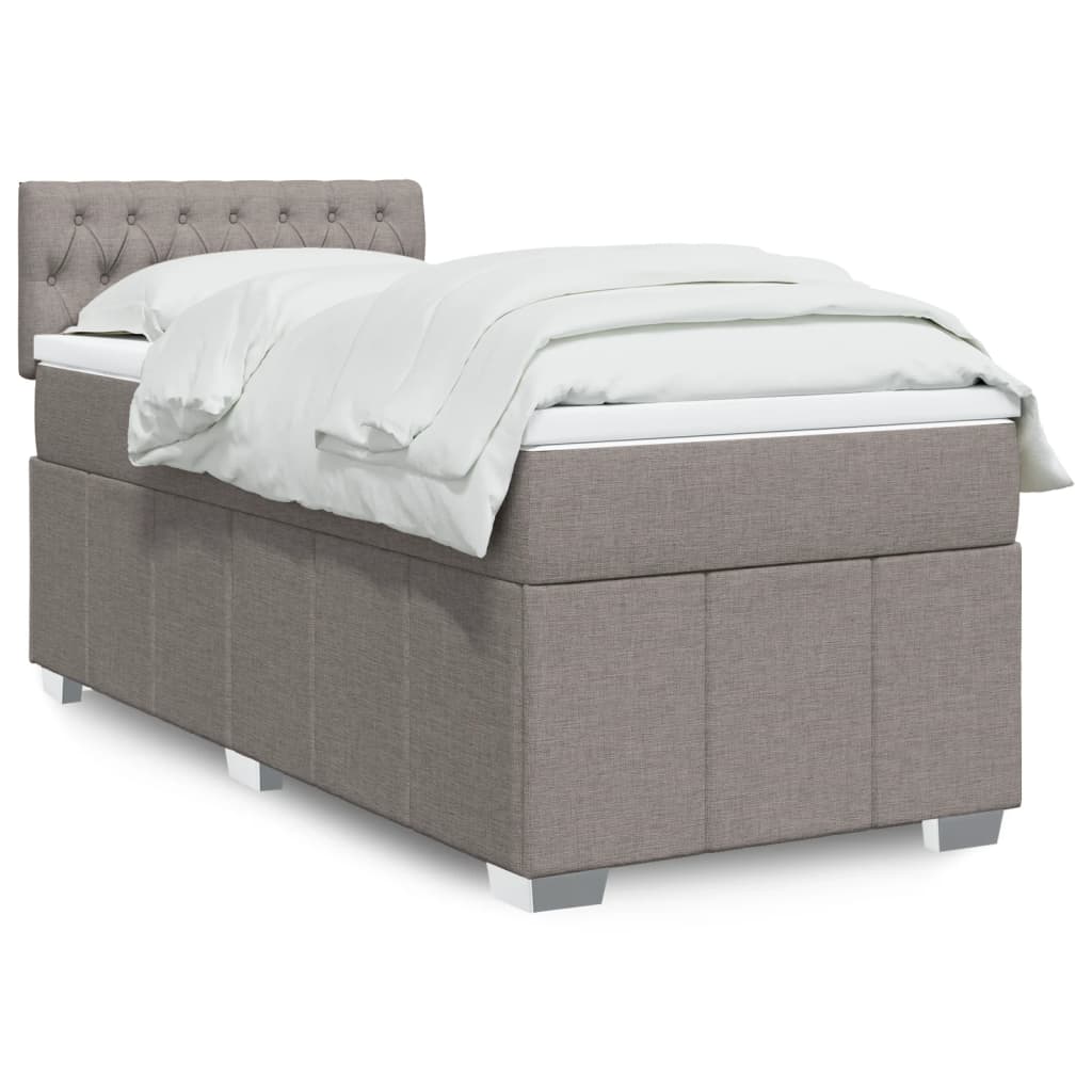 vidaXL Boxspring met matras stof lichtgrijs 180x200 cm