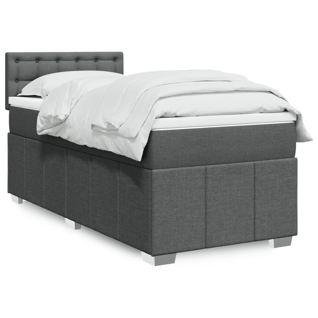 vidaXL Boxspring met matras stof lichtgrijs 180x200 cm