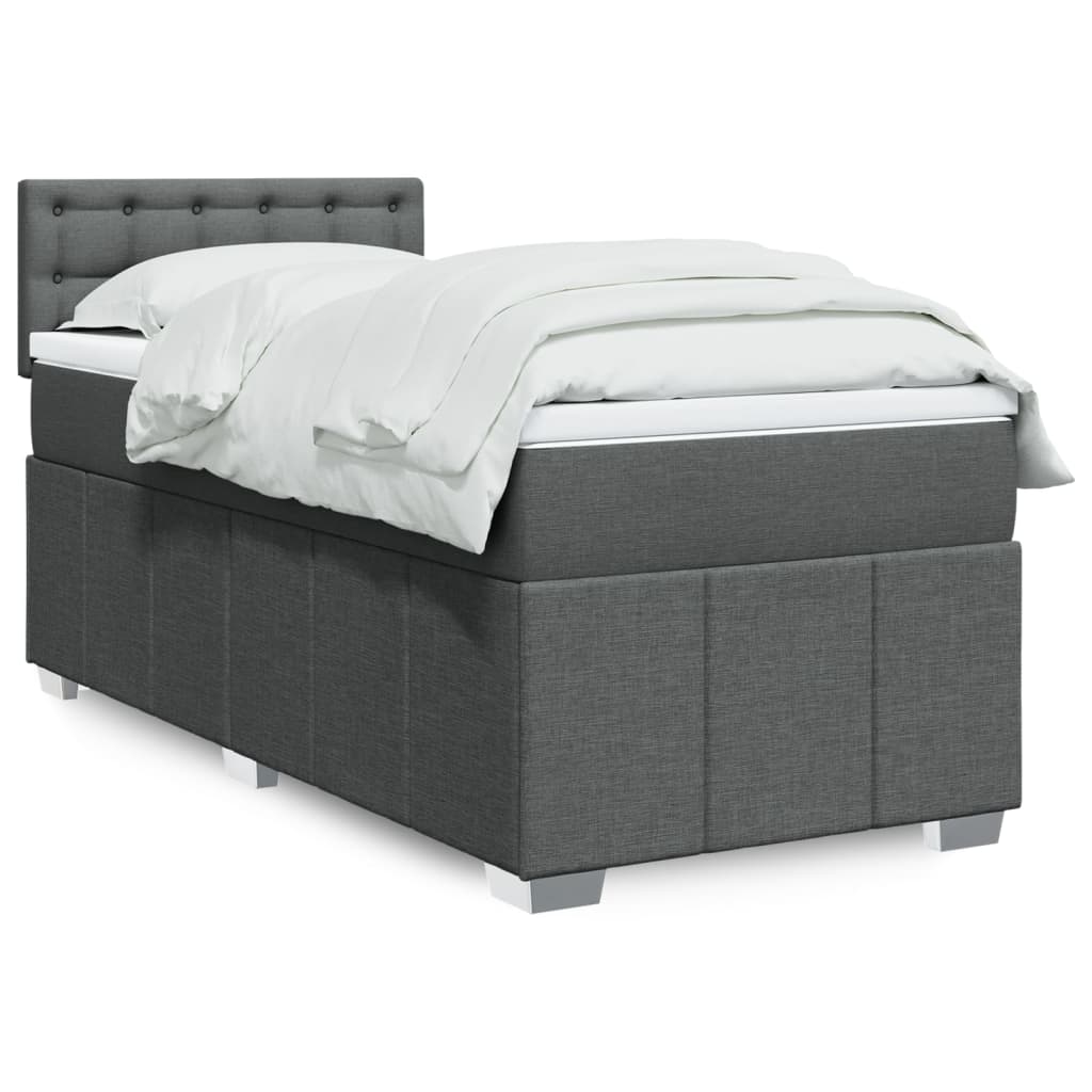 vidaXL Boxspring met matras stof lichtgrijs 180x200 cm
