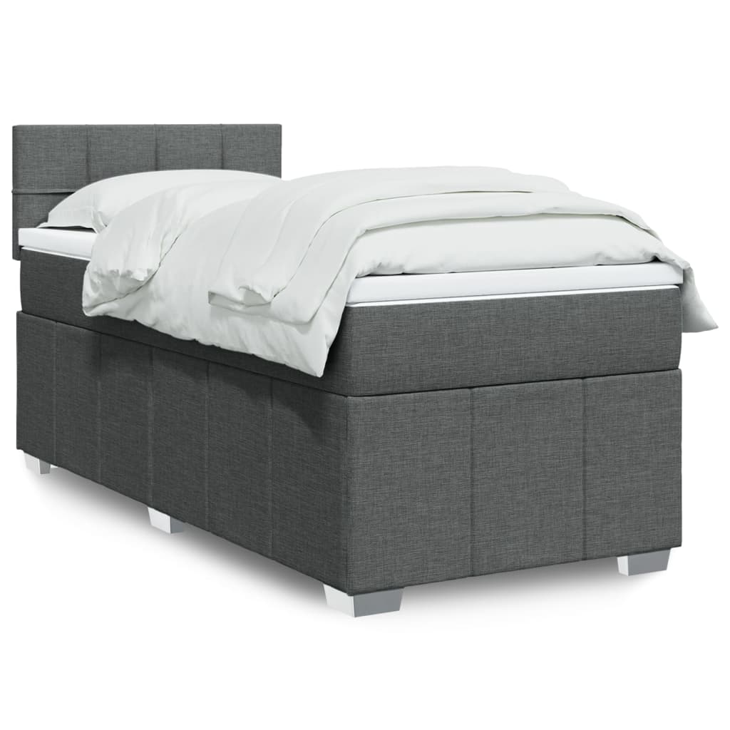 vidaXL Boxspring met matras stof lichtgrijs 180x200 cm