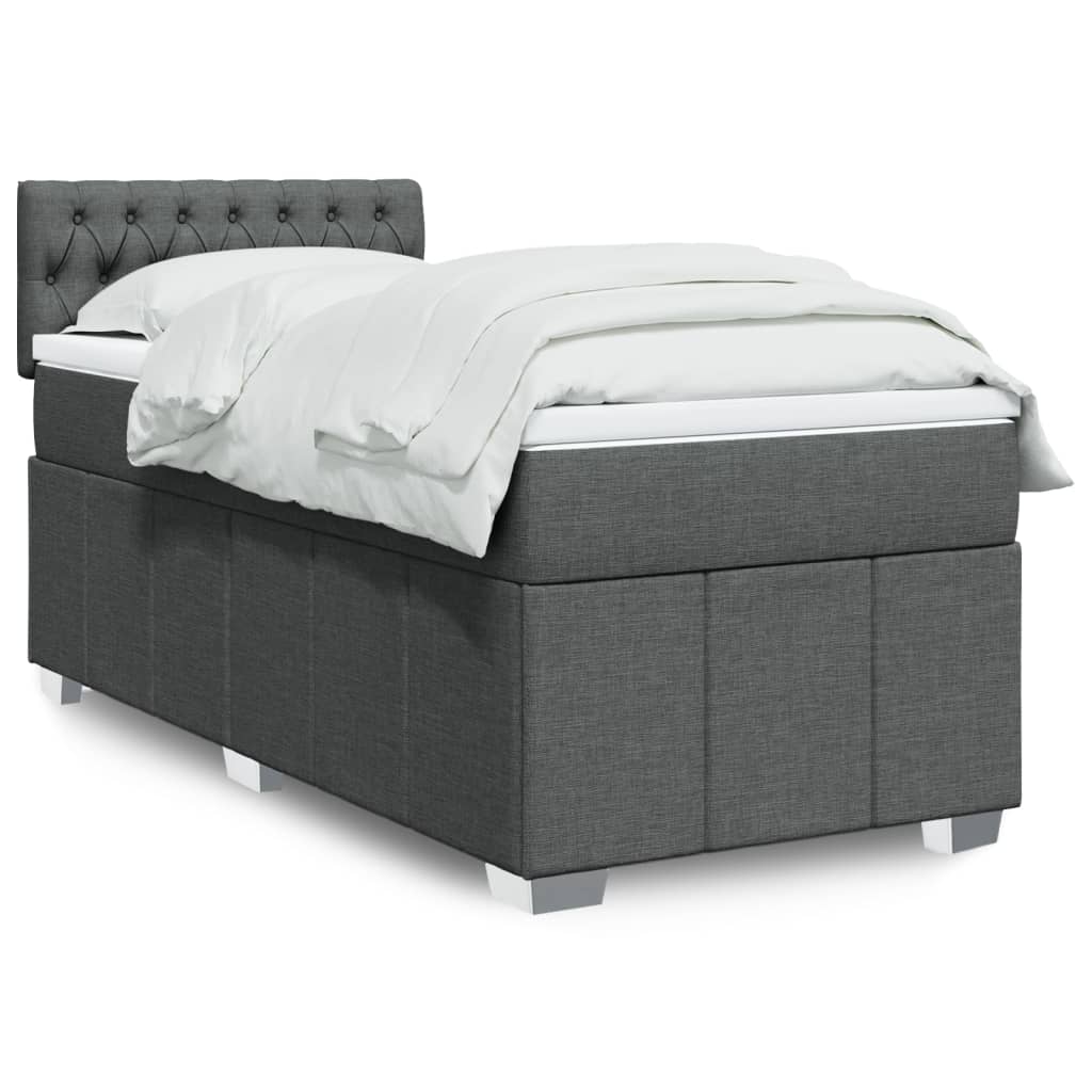 vidaXL Boxspring met matras stof lichtgrijs 180x200 cm