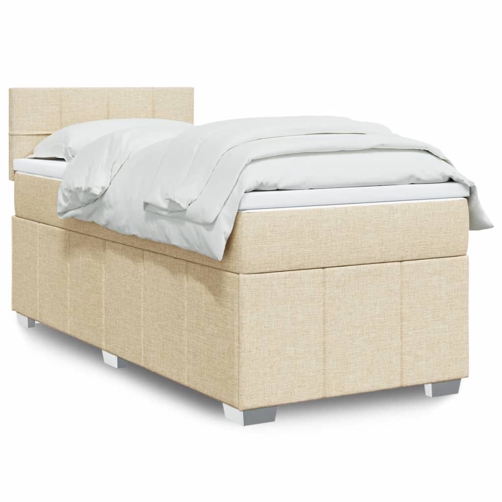 vidaXL Boxspring met matras stof lichtgrijs 180x200 cm