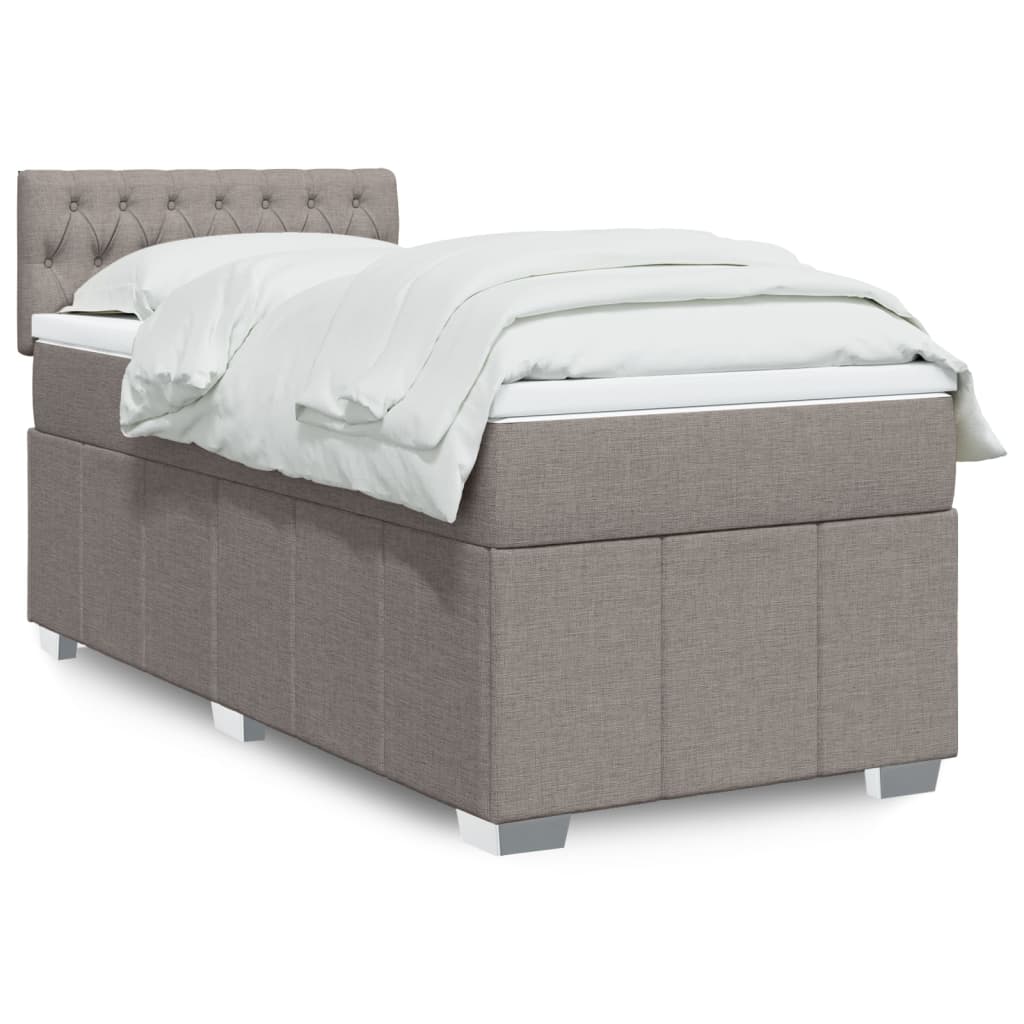 vidaXL Boxspring met matras stof lichtgrijs 180x200 cm