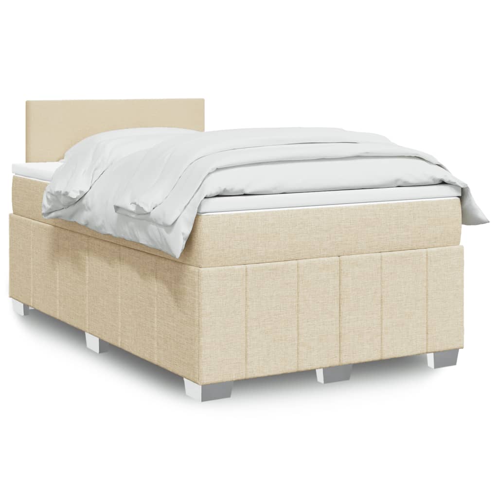 vidaXL Boxspring met matras stof lichtgrijs 180x200 cm