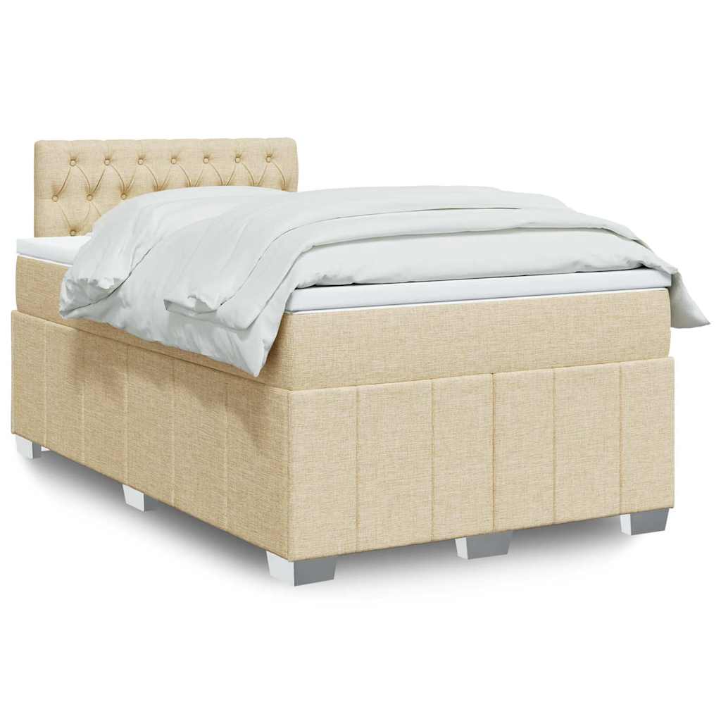 vidaXL Boxspring met matras stof lichtgrijs 180x200 cm