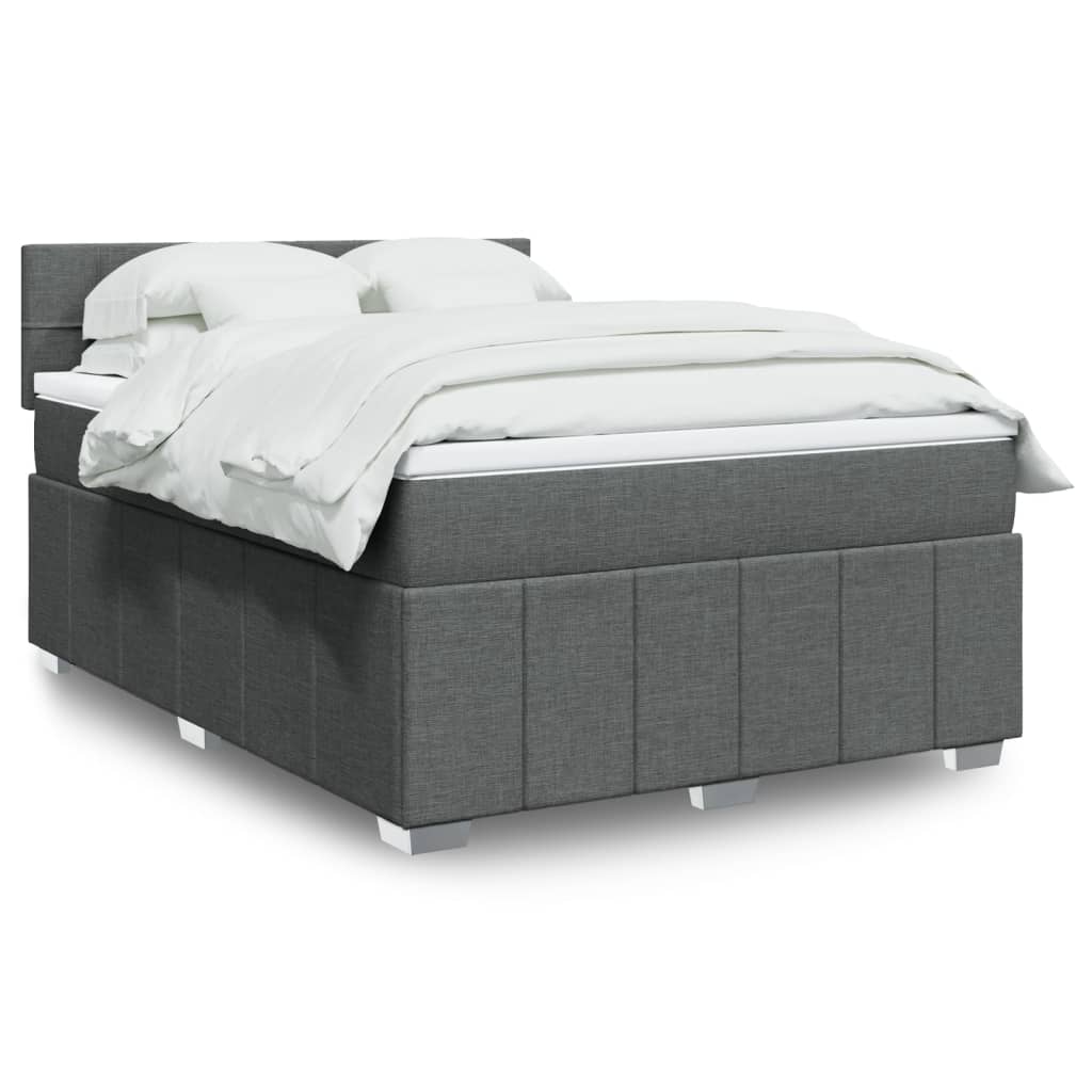 vidaXL Boxspring met matras stof lichtgrijs 180x200 cm
