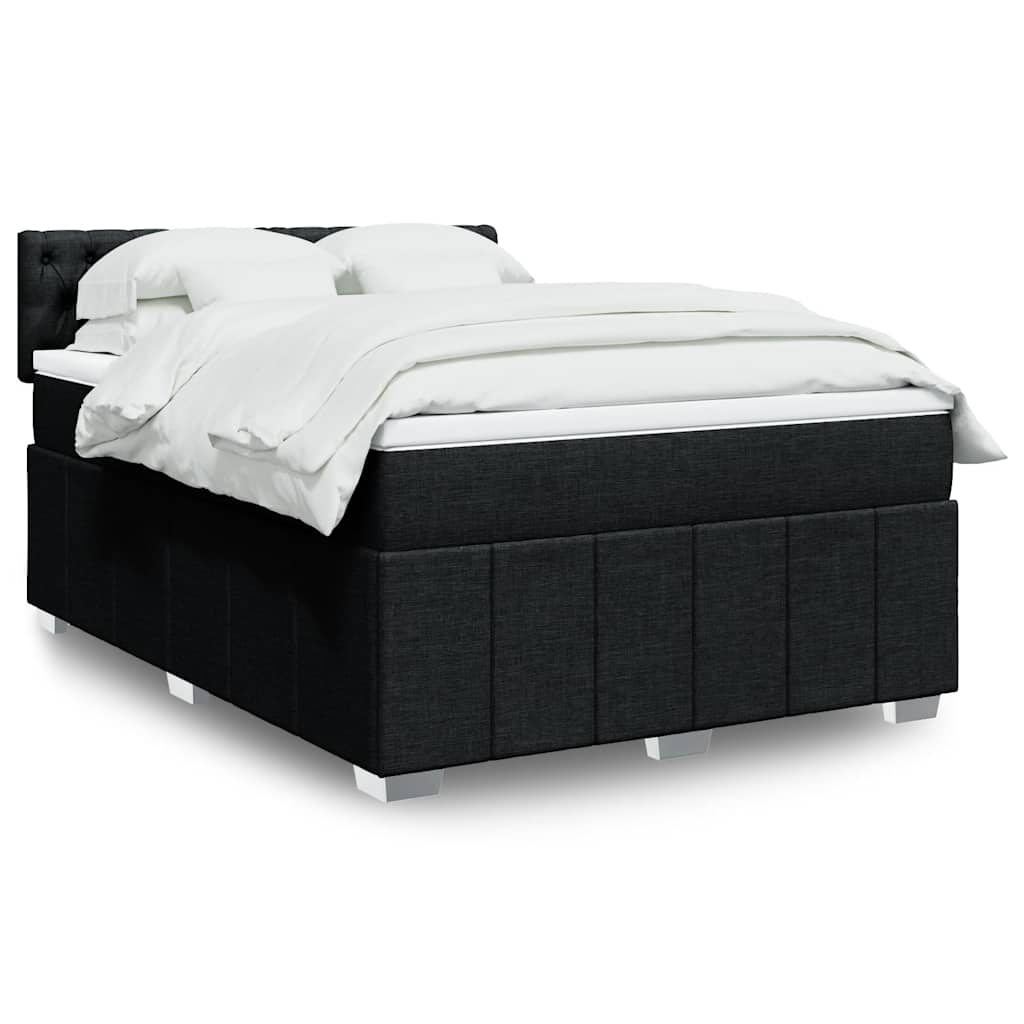 vidaXL Boxspring met matras stof lichtgrijs 180x200 cm