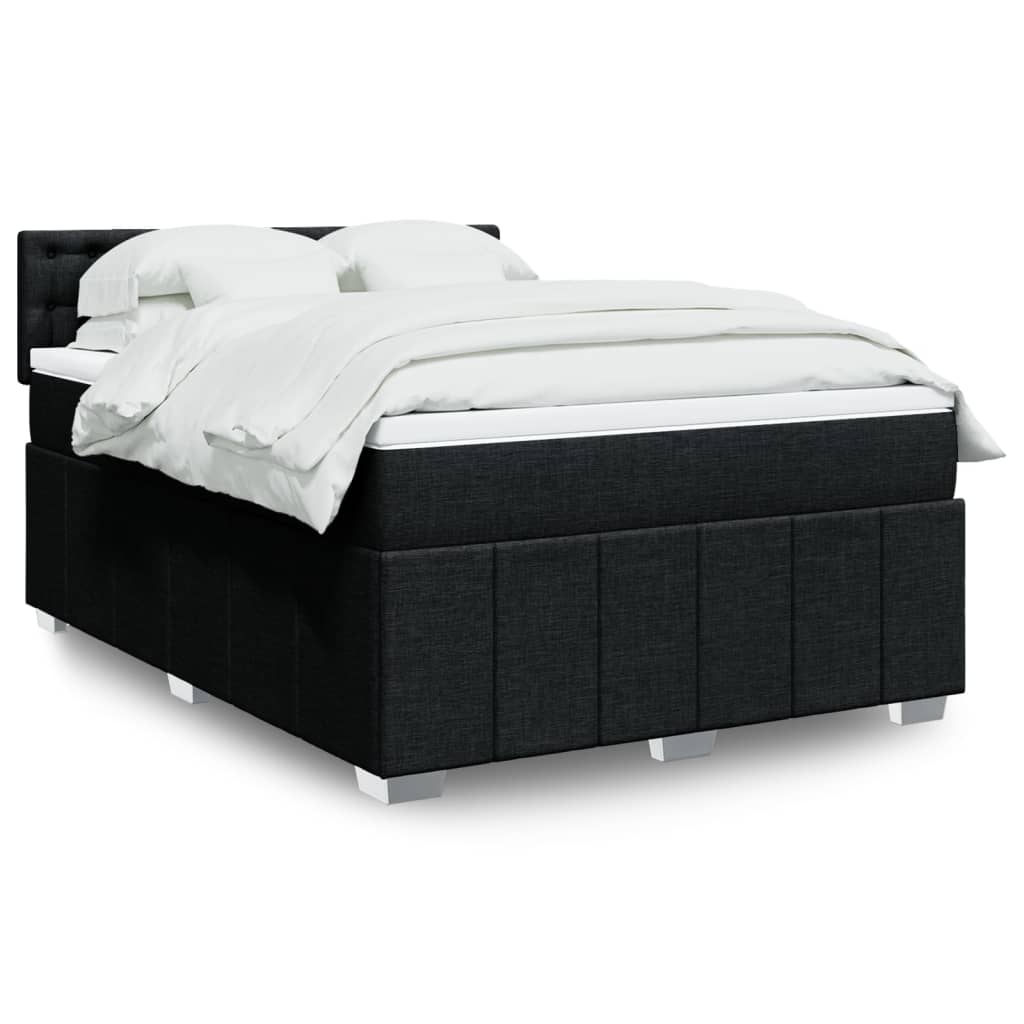 vidaXL Boxspring met matras stof lichtgrijs 180x200 cm