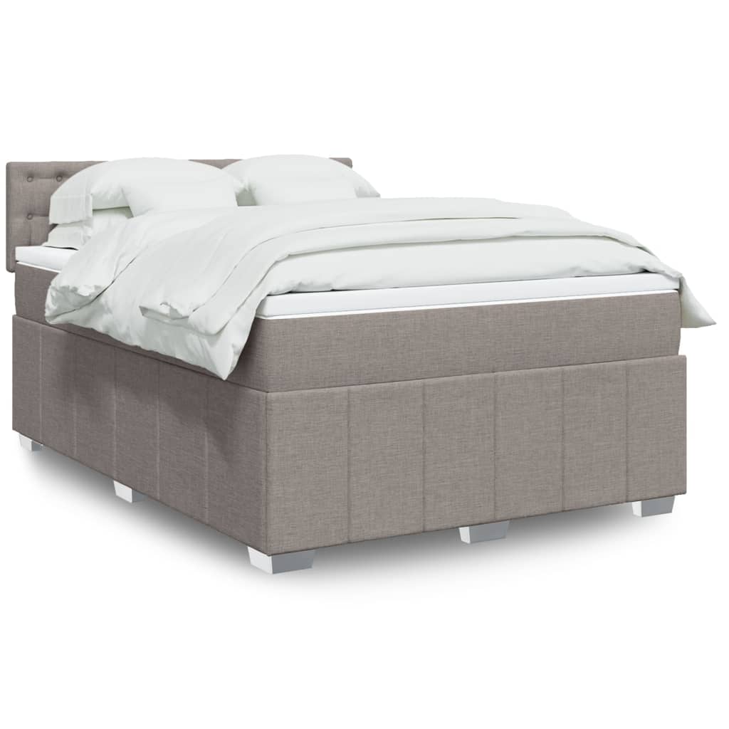 vidaXL Boxspring met matras stof lichtgrijs 180x200 cm