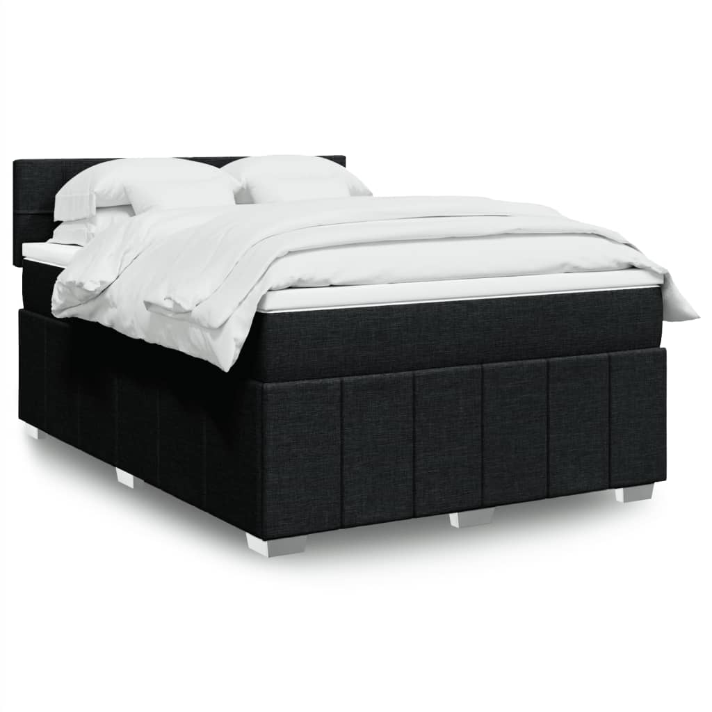 vidaXL Boxspring met matras stof lichtgrijs 180x200 cm