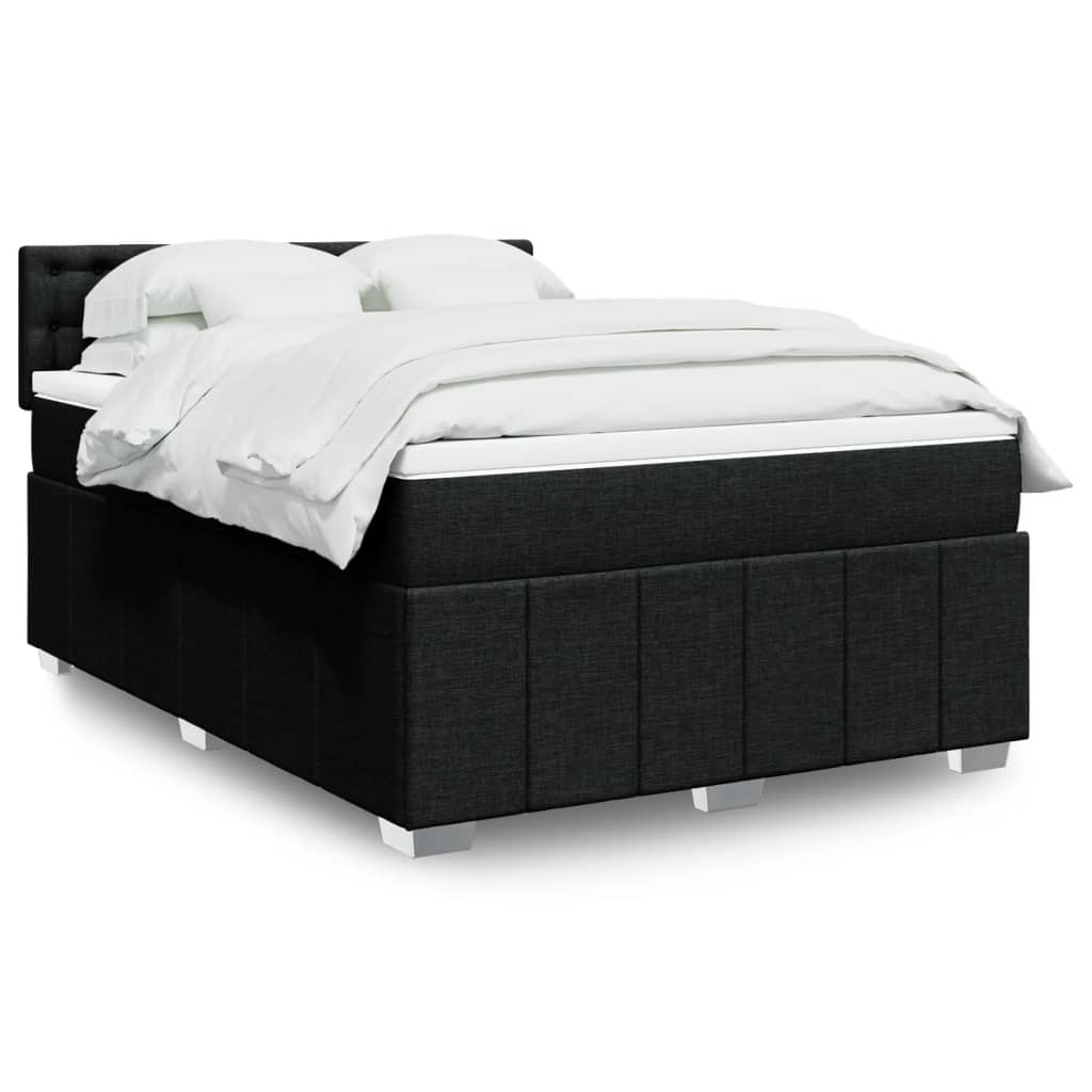 vidaXL Boxspring met matras stof lichtgrijs 180x200 cm
