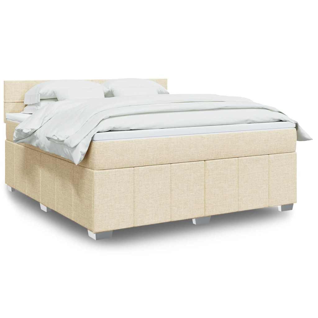 vidaXL Boxspring met matras stof lichtgrijs 180x200 cm