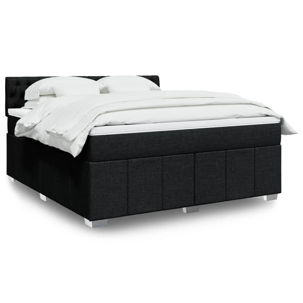 vidaXL Boxspring met matras stof lichtgrijs 180x200 cm
