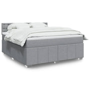 vidaXL Boxspring met matras stof lichtgrijs 180x200 cm