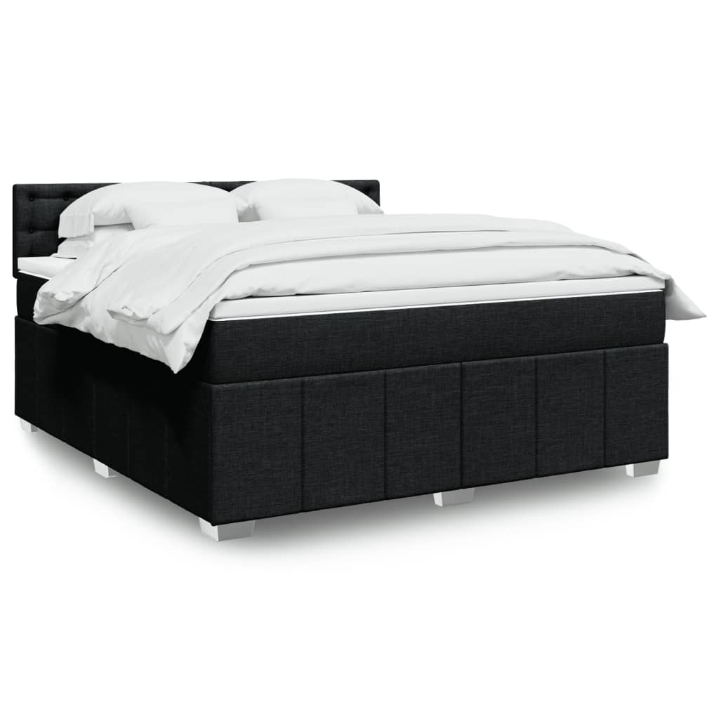 vidaXL Boxspring met matras stof lichtgrijs 180x200 cm