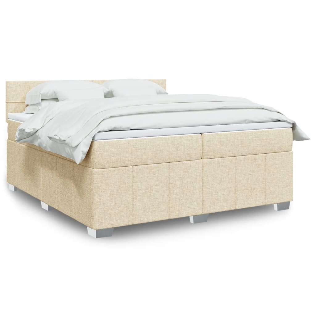vidaXL Boxspring met matras stof lichtgrijs 180x200 cm