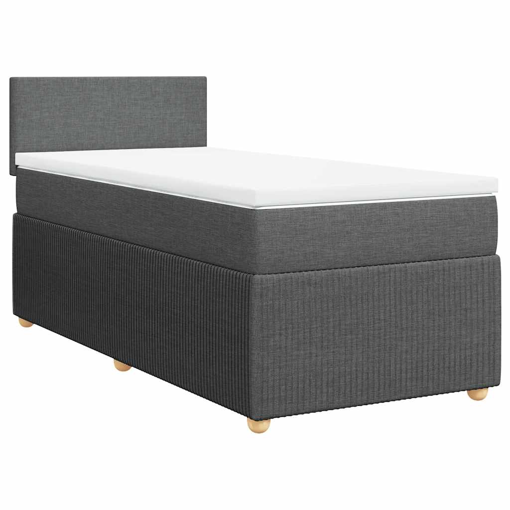 vidaXL Boxspring met matras stof blauw 90x190 cm