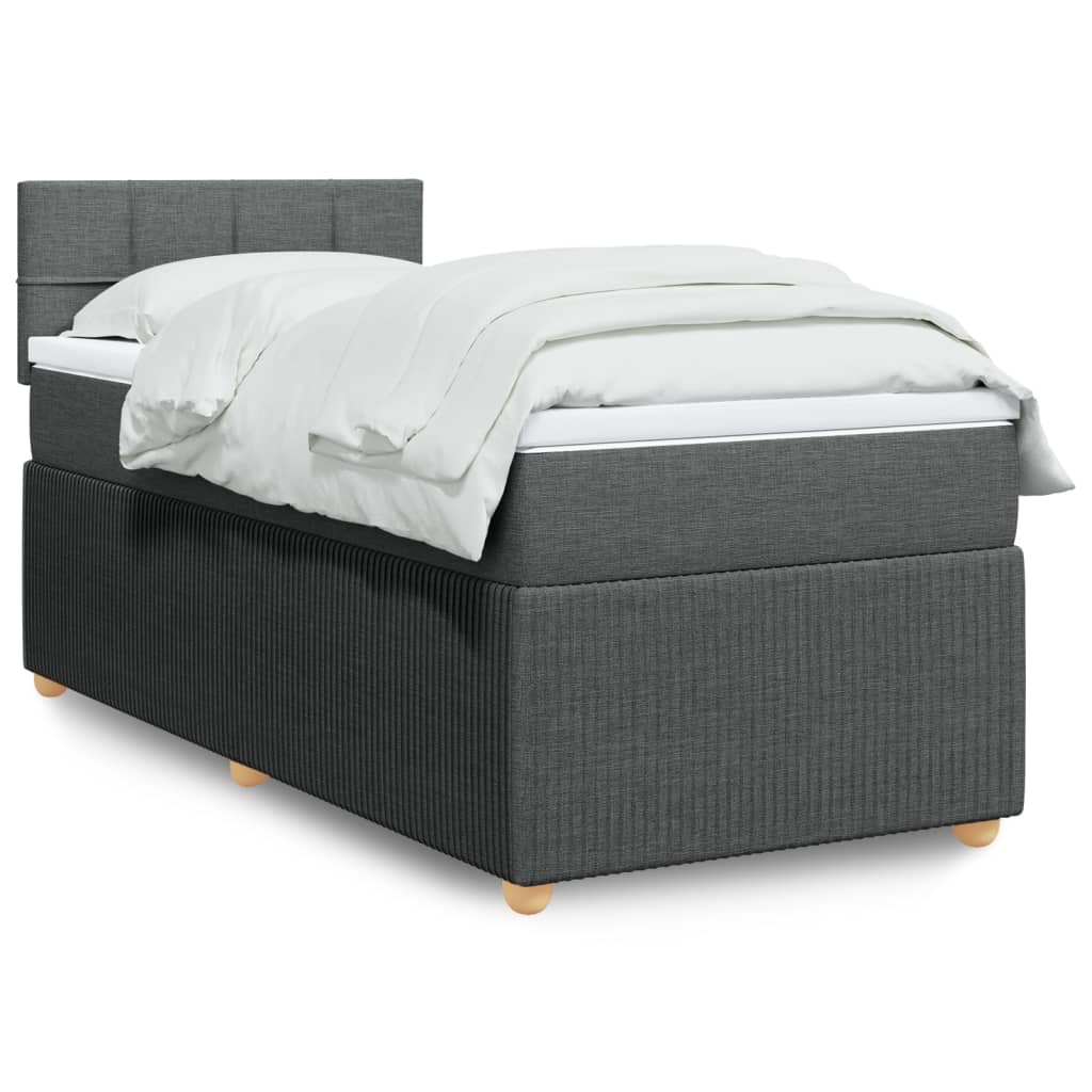 vidaXL Boxspring met matras stof blauw 90x190 cm