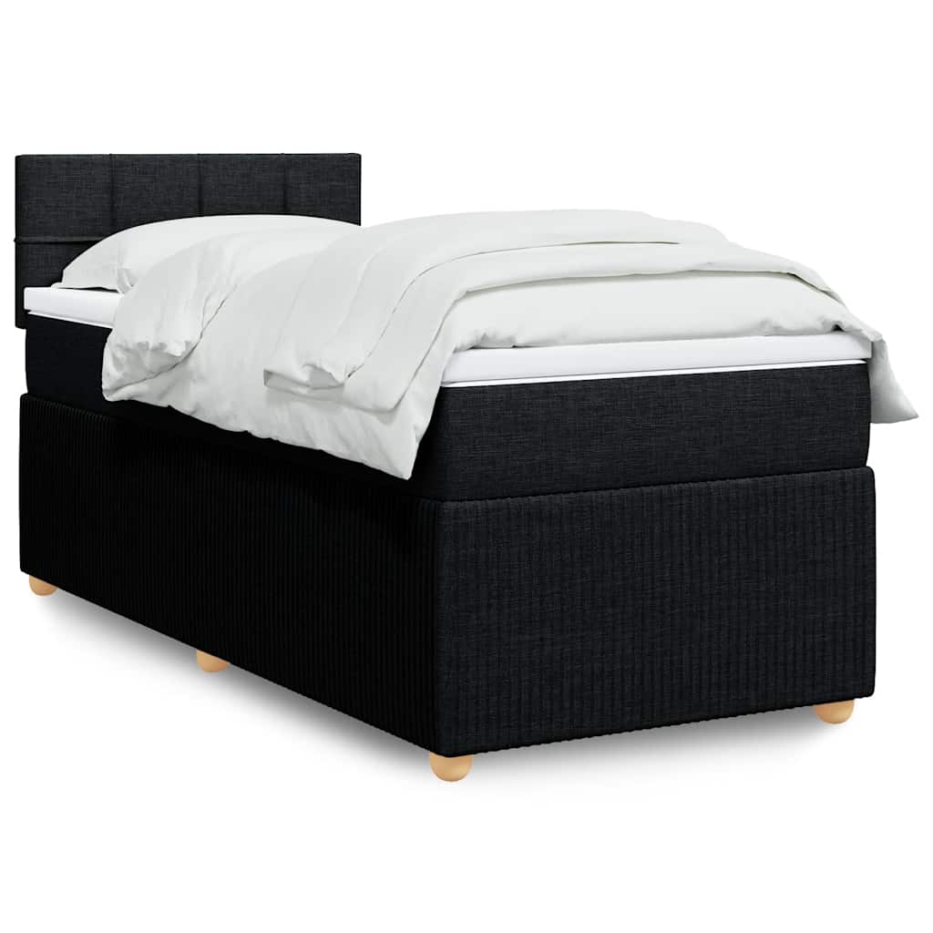 vidaXL Boxspring met matras stof blauw 90x190 cm