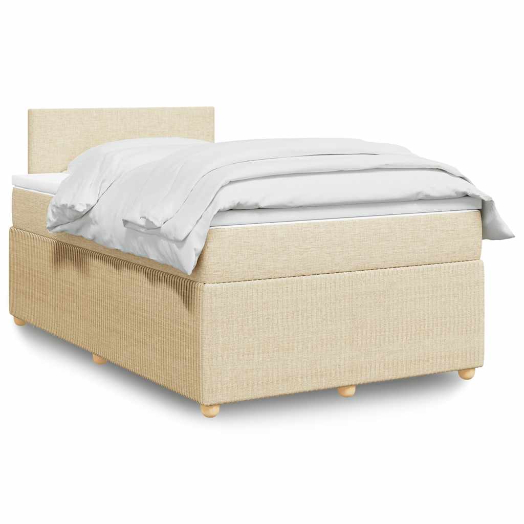 vidaXL Boxspring met matras stof blauw 90x190 cm