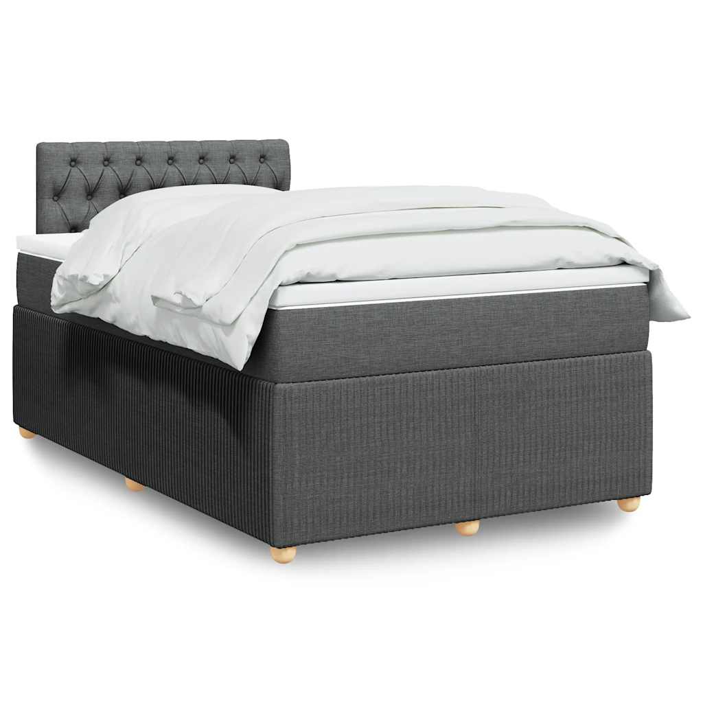 vidaXL Boxspring met matras stof blauw 90x190 cm