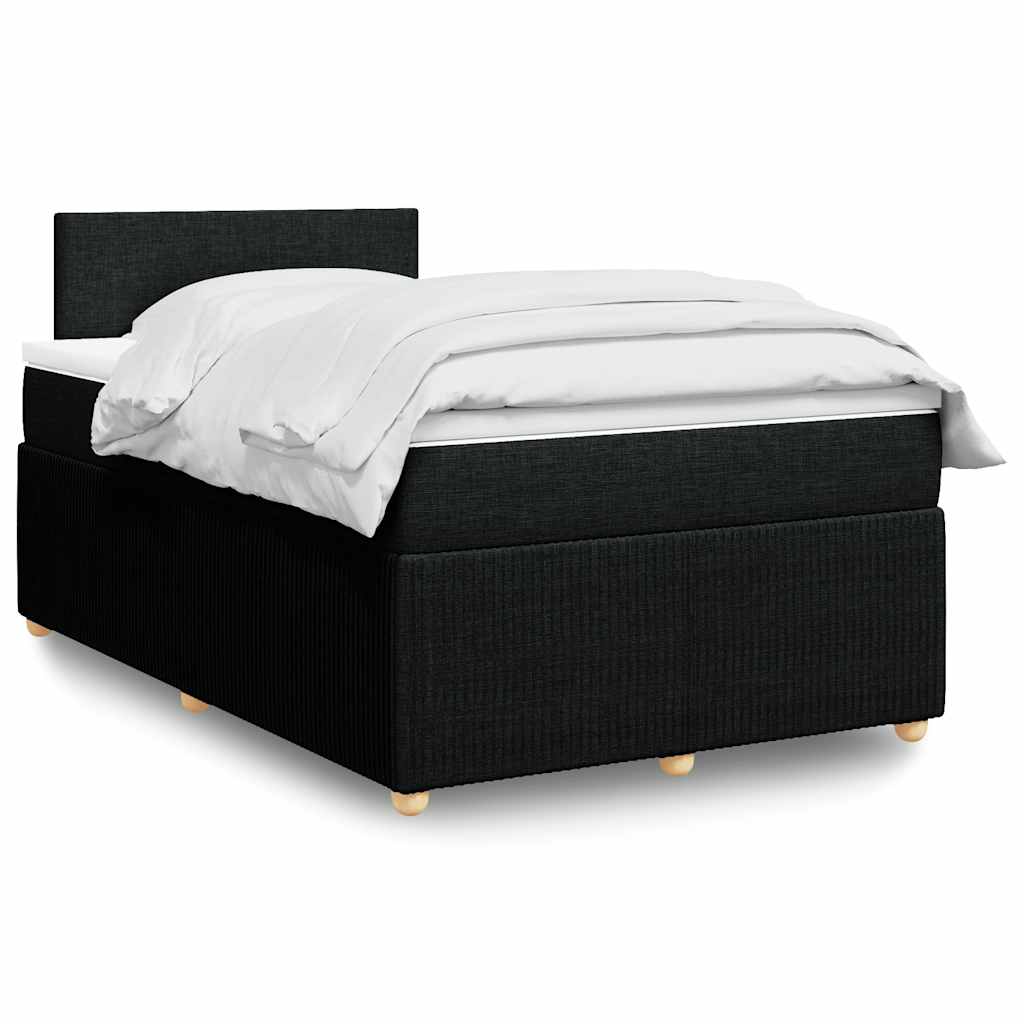 vidaXL Boxspring met matras stof blauw 90x190 cm
