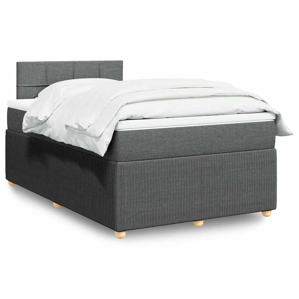 vidaXL Boxspring met matras stof blauw 90x190 cm
