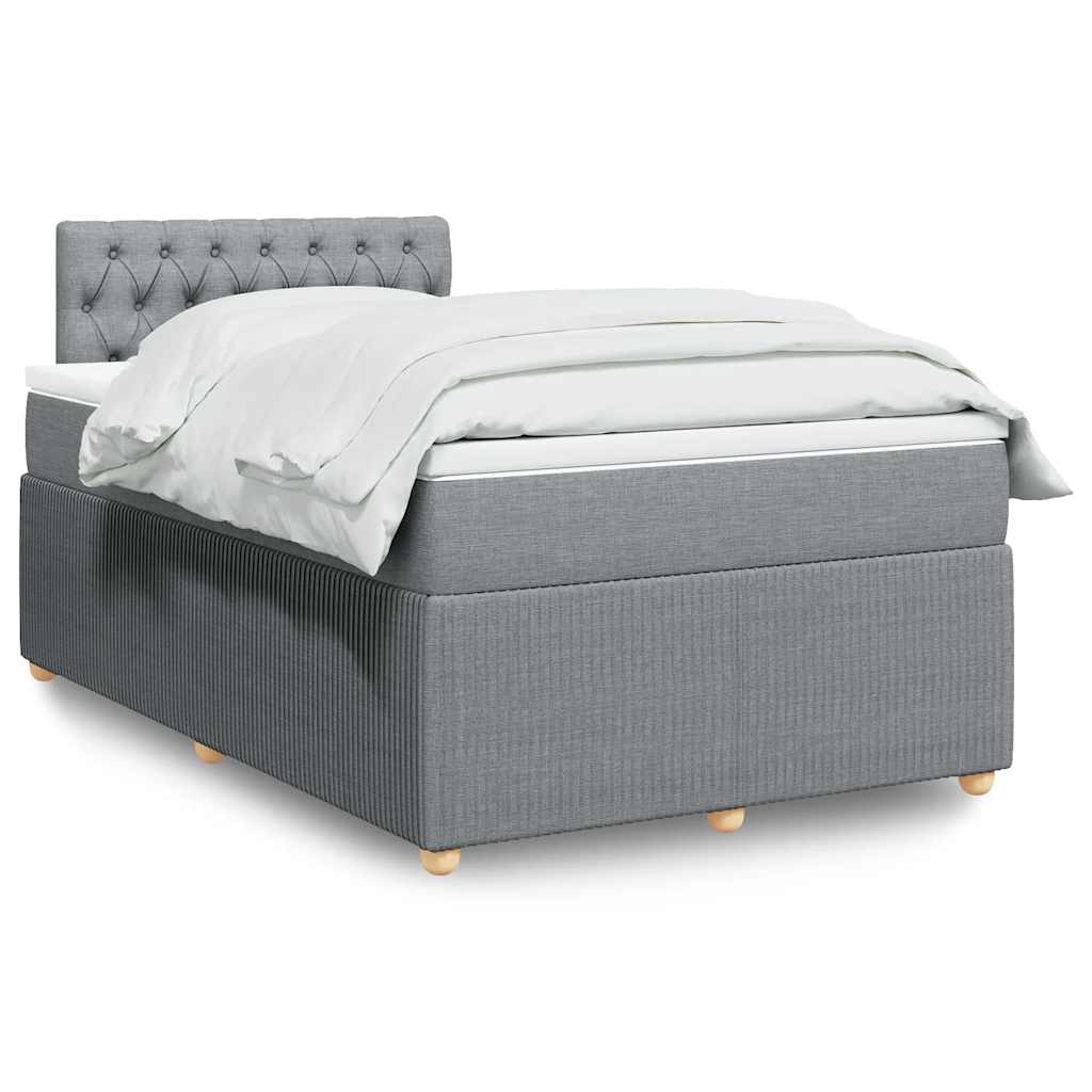 vidaXL Boxspring met matras stof blauw 90x190 cm