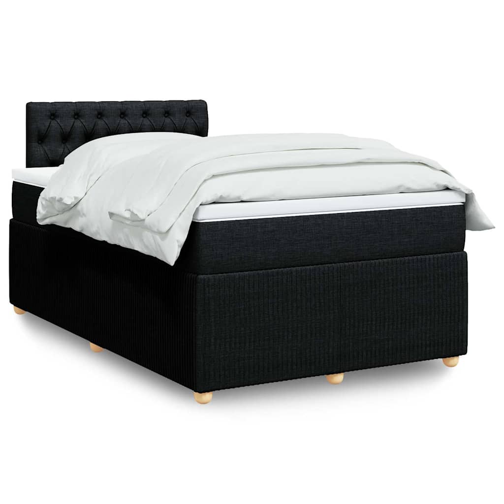 vidaXL Boxspring met matras stof blauw 90x190 cm