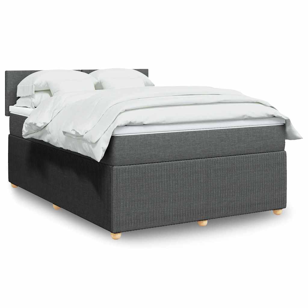 vidaXL Boxspring met matras stof blauw 90x190 cm