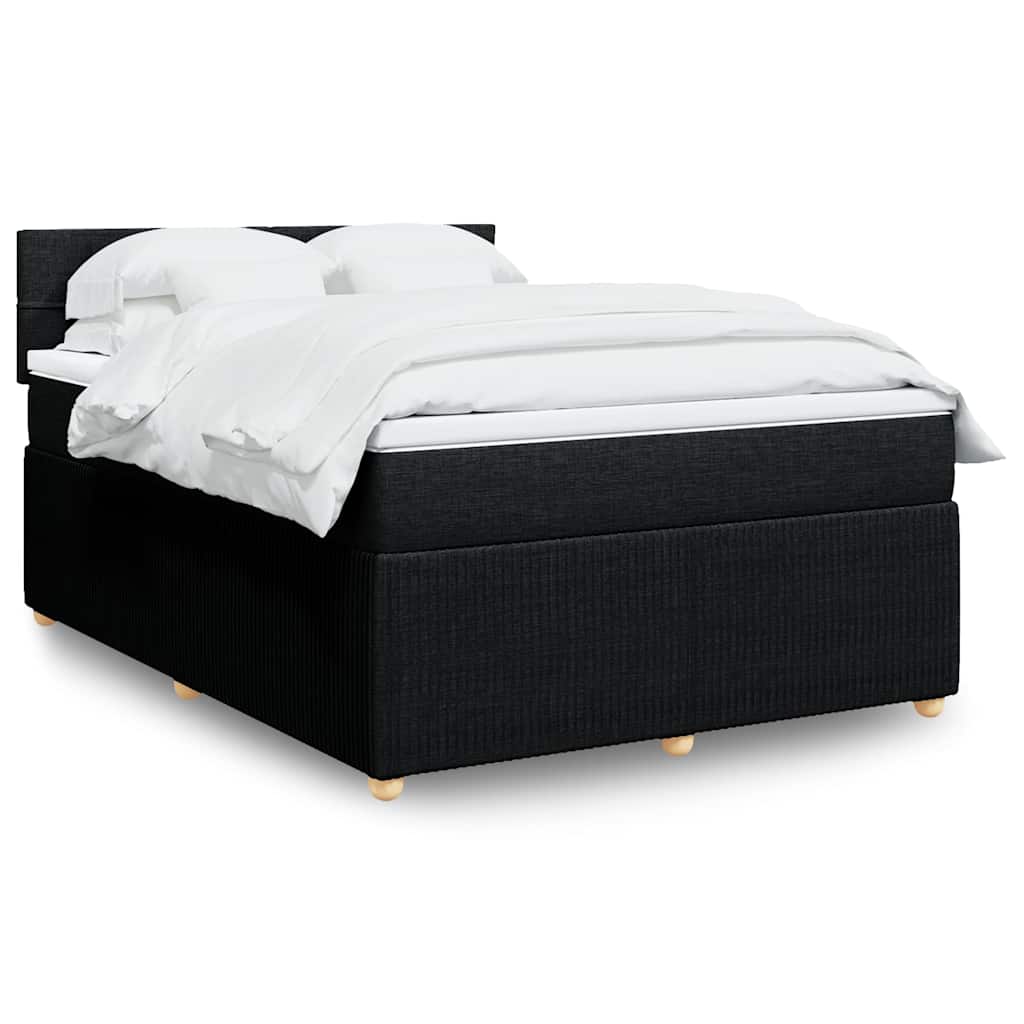 vidaXL Boxspring met matras stof blauw 90x190 cm