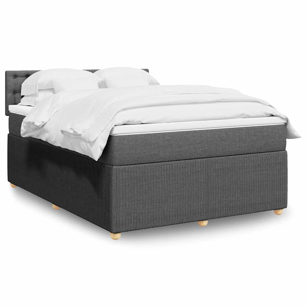 vidaXL Boxspring met matras stof blauw 90x190 cm