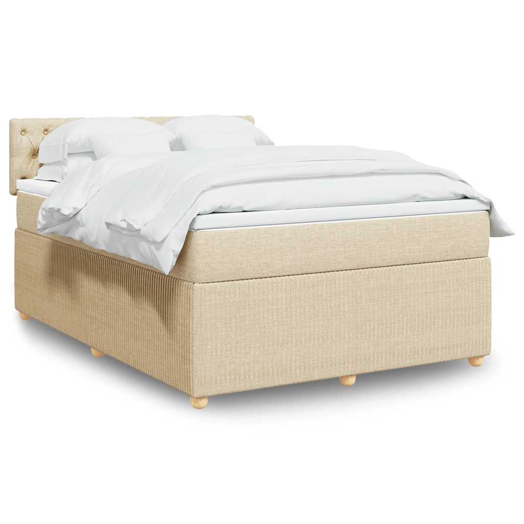vidaXL Boxspring met matras stof blauw 90x190 cm