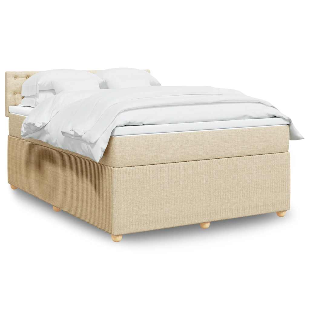 vidaXL Boxspring met matras stof blauw 90x190 cm