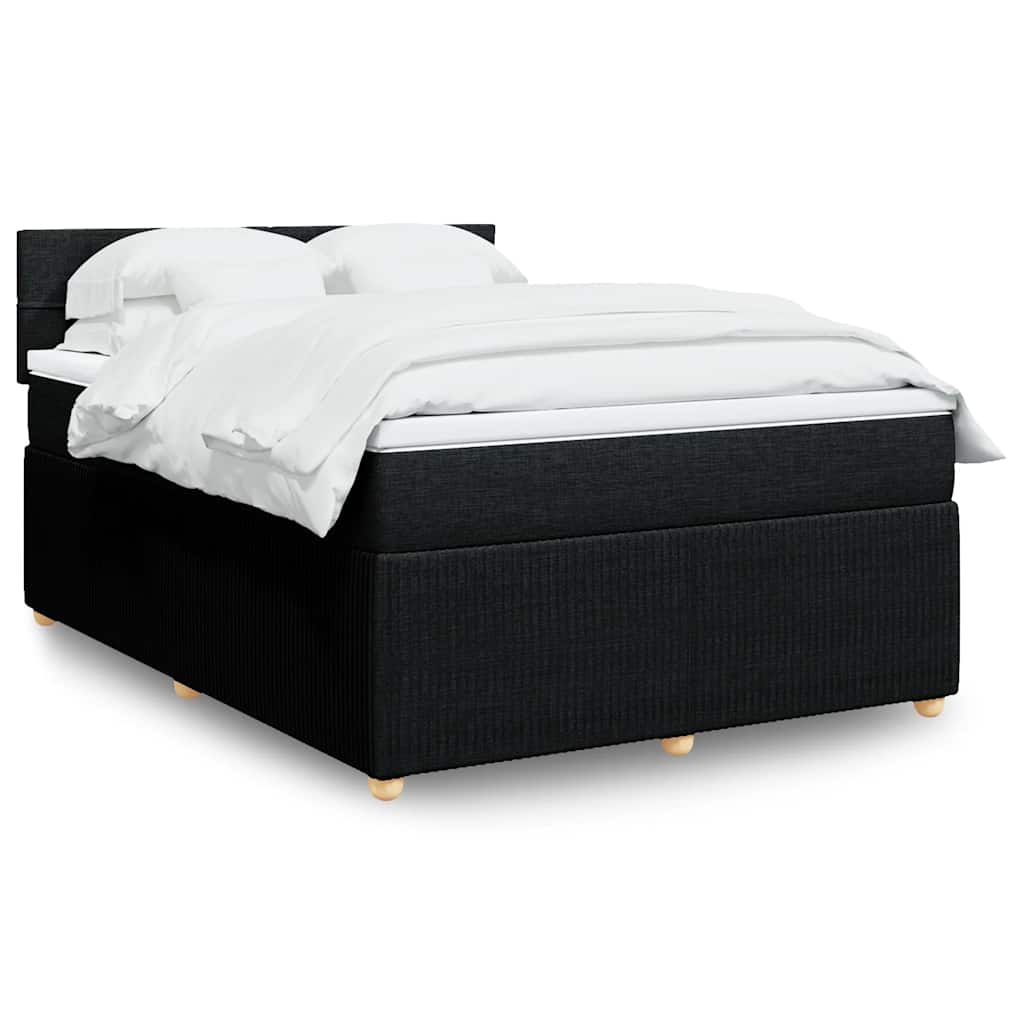 vidaXL Boxspring met matras stof blauw 90x190 cm