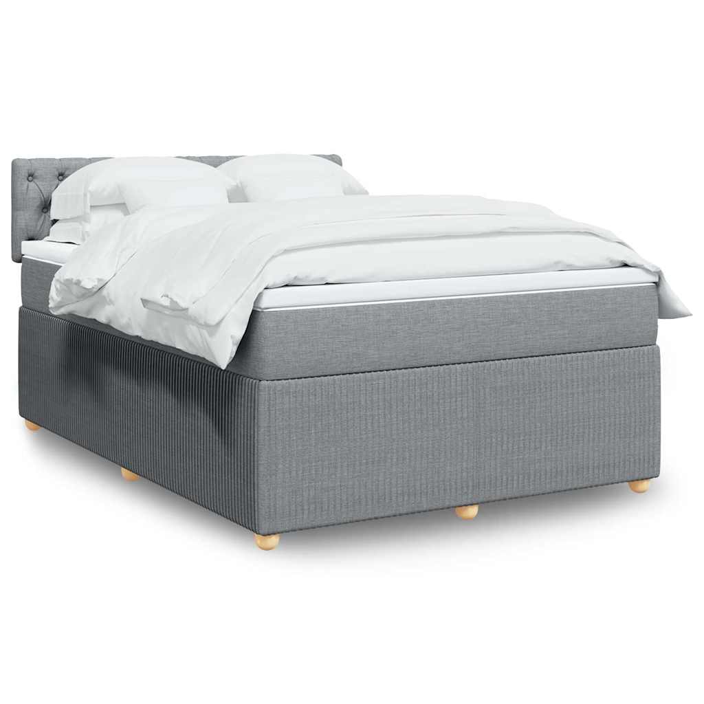 vidaXL Boxspring met matras stof blauw 90x190 cm